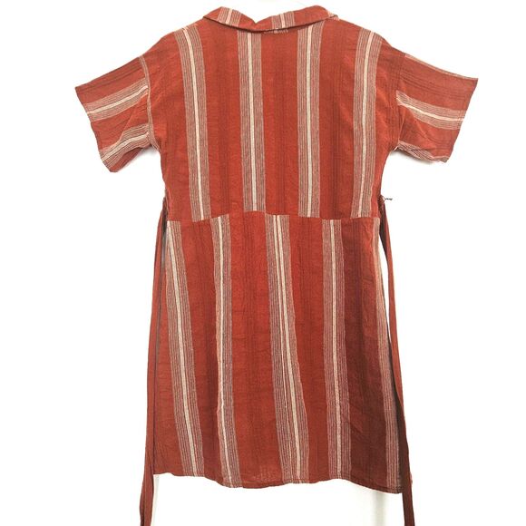 SIENNA SKY Cotton Mini Dress Womens SMALL or XS Fall Rust - Picture 5 of 12